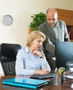 Angry chief and secretary in office Royalty Free Stock Photo