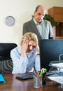 Angry chief and secretary in office Royalty Free Stock Photo