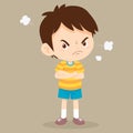 Angry children boy arms crossed Royalty Free Stock Photo