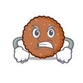 Angry chocolate biscuit mascot cartoon Royalty Free Stock Photo