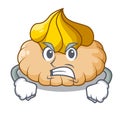 Angry chocolate biscuit with mascot ice cream Royalty Free Stock Photo