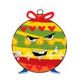 Angry christmas tree toy cartoon