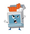 Angry cigaretes pack cartoon Royalty Free Stock Photo