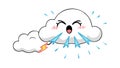 Angry Cloud Blowing Wind, Stormy Weather Character, vector design Generative AI Royalty Free Stock Photo