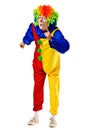 Angry clown shaking his finger and frowning