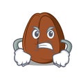 Angry coffee bean mascot cartoon