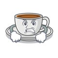 Angry coffee character cartoon style