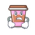 Angry coffee cup mascot cartoon