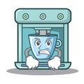 Angry coffee maker character cartoon