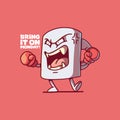 Angry Coffee mug character about being Monday vector illustration.