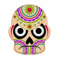 Angry colored mexican skull