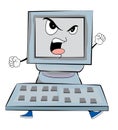 Angry Computer cartoon