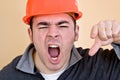 Angry Construction Worker Royalty Free Stock Photo