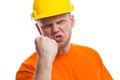 Angry construction worker Royalty Free Stock Photo