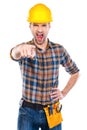 Angry contractor. Royalty Free Stock Photo