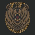 Angry cool Bear vector illustration