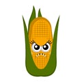 Angry corn cob cartoon