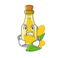 Angry corn oil isolated in the mascot