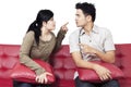 Angry couple blame each other Royalty Free Stock Photo