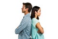 Angry couple standing back to back Royalty Free Stock Photo