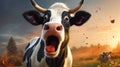 Angry Cow: A Photorealistic Video Game Icon With A Satirical Twist