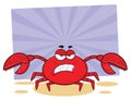 Angry Crab Cartoon Mascot Character Royalty Free Stock Photo