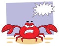 Angry Crab Cartoon Mascot Character