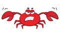 Angry Crab Cartoon Mascot Character