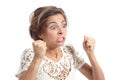 Angry crazy woman with rage expression Royalty Free Stock Photo