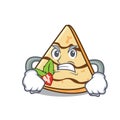 Angry crepe mascot cartoon style