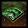 Angry crocodile mascot esport logo design