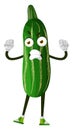 Angry cucumber, illustration, vector