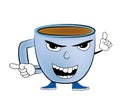 Angry Cup of coffee cartoon