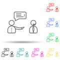 Angry customer multi color set icon. Simple thin line, outline of telecommunication icons for ui and ux, website or mobile