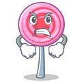 Angry cute lollipop character cartoon