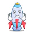 Angry cute rocket character cartoon