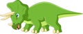 Angry cute triceratops cartoon. Cute dinosaur cartoon.