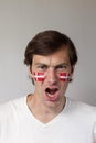 Angry Danish sports fan Royalty Free Stock Photo