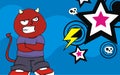 Angry demon kid cartoon expression background