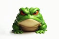 Angry, disgruntled frog on a white background. ai generative