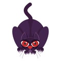 Angry cat is attacking, ready to jump. Flat vector illustration.