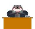 Angry dog boss isolated. Bulldog businessman. vector illustration Royalty Free Stock Photo