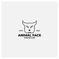 Angry dog face  line American Staffordshire Terrier logo design Royalty Free Stock Photo