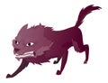 Angry dog. Mad animal with sharp teeth. Dangerous cartoon pet. Vector dog in action poses standing. Aggressive pooch Royalty Free Stock Photo