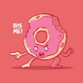 Angry Donut character screaming vector illustration.