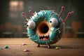 Angry donut monster. Generative AI. Unhealthy food