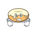 Angry donut with sugar mascot cartoon