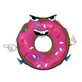 Angry doughnut cartoon