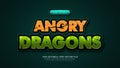 angry dragons cartoon 3d text style effect