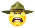 Angry Drill Sergeant Emoticon Cartoon Face Royalty Free Stock Photo